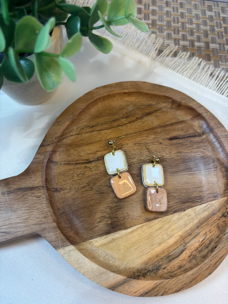 Rose Gold & White Dangle 