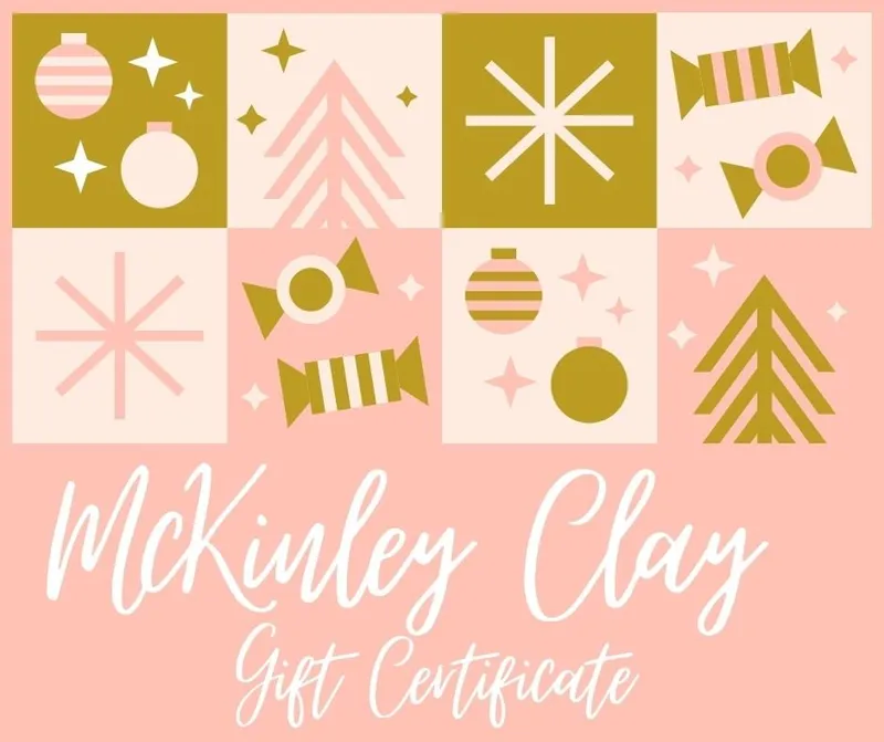 McKinley Clay gift certificate in pink and gold