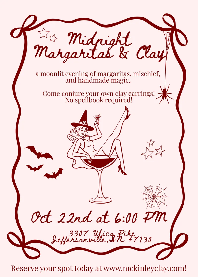 Midnight Margaritas & Clay Earring Workshop 10/22 6pm